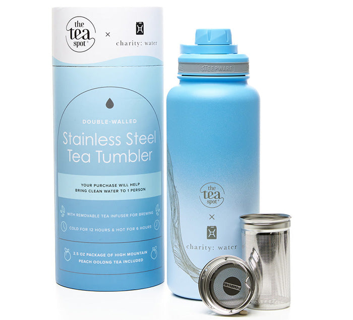 charity water stainless steel tea tumbler 
