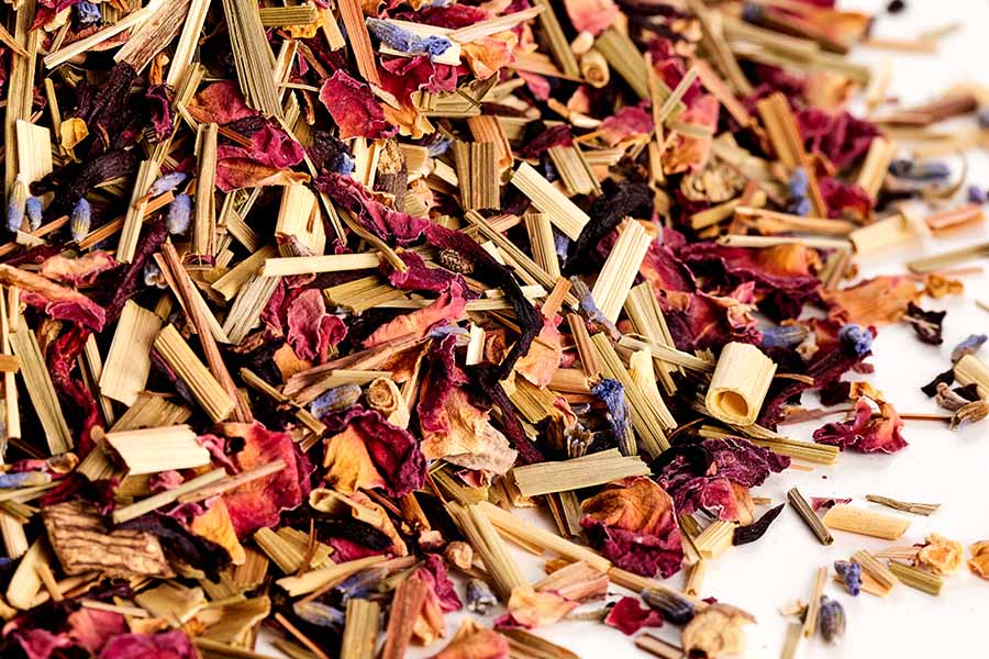 a pile of loose leaf tea leaves