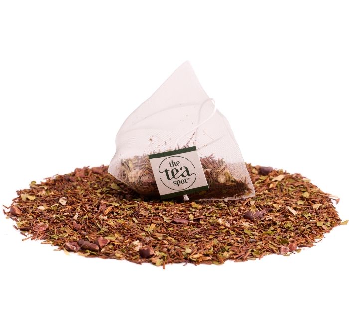 candy cane tea with a candy cane tea bag on top