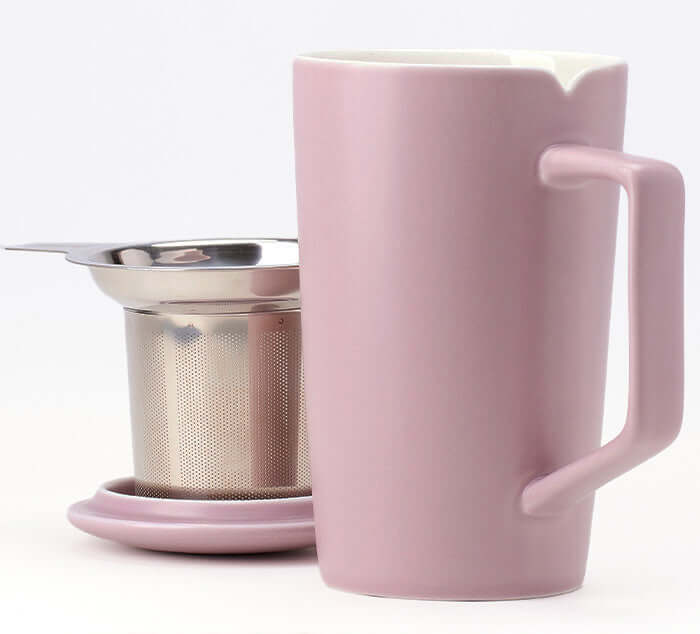 Everyday Tea Mug Ceramic Tea Mug with Metal Infuser Tea Spot