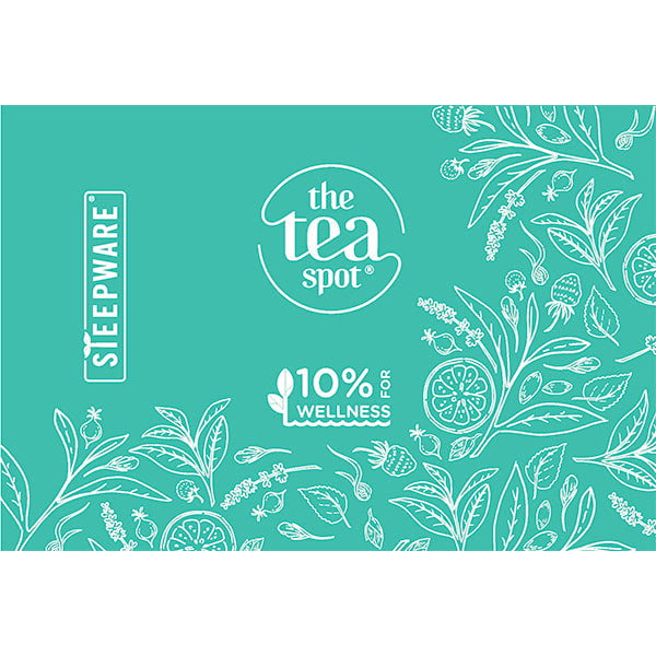 Alt Tag: The Tea Spot gift card featuring Steepware and wellness theme, perfect present for loose leaf tea lovers and best tea selection gifting.