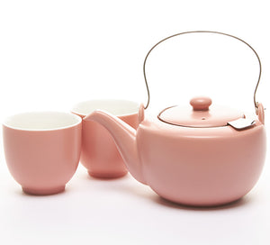 pink teapot set