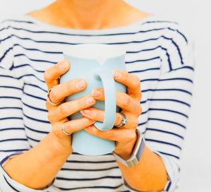 blue tea mug